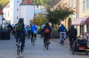 die letzten Meter der Fahrraddemo