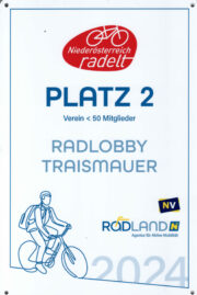 Radlobby Traismauer am 2. Platz bei „NÖ radelt“