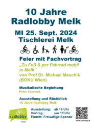 10 Jahre Radlobby Melk – Feier mit Fachvortrag (25.9.2024)