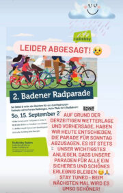 2. Radparade in Baden am 15.9.2024 – abgesagt!!!